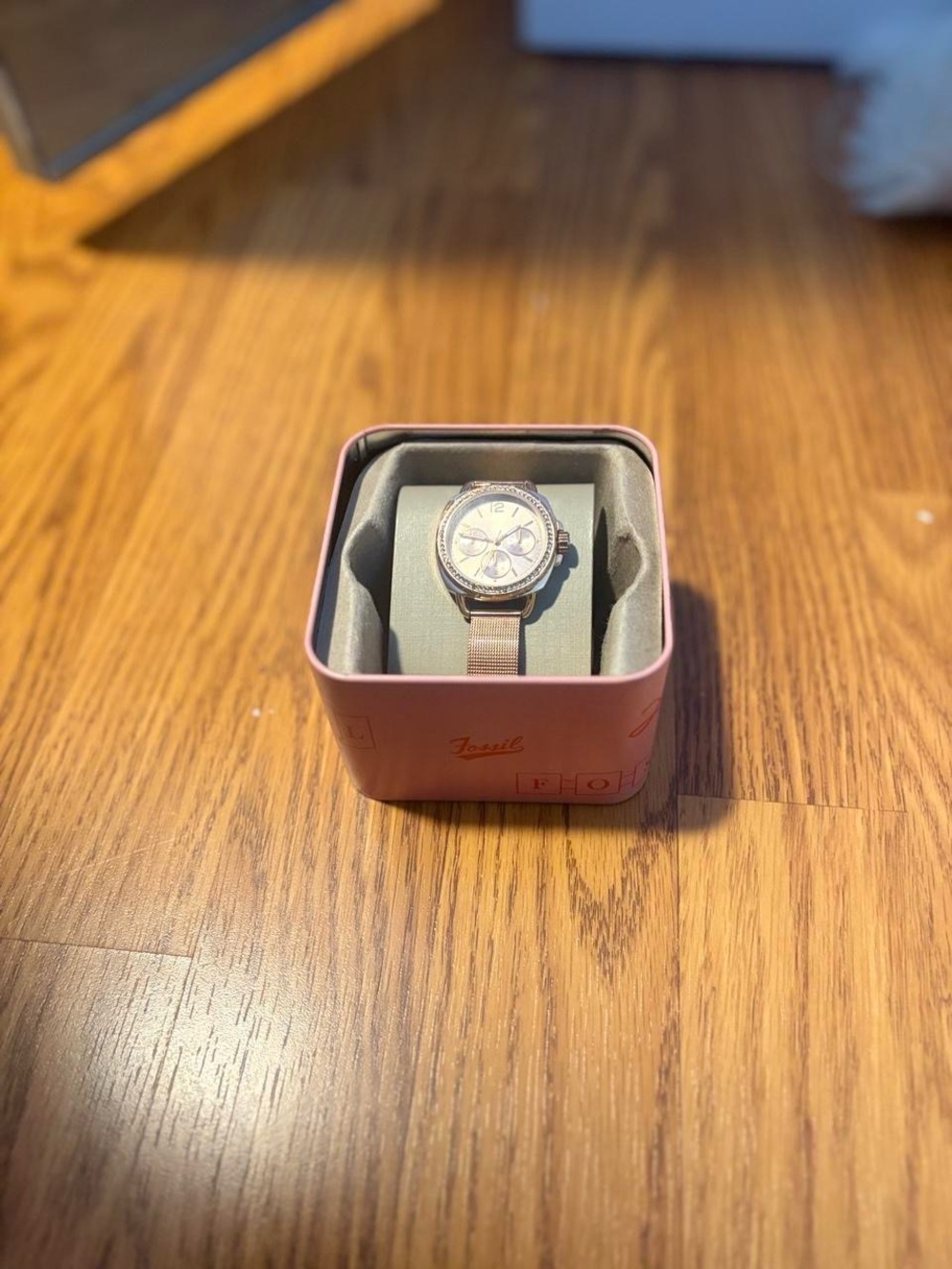 Fossil Rose Gold Mesh Strap Chronograph Watch